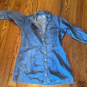 Levi's Light Blue Denim Button-Up Top with Red Logo Tag